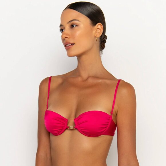 Sommer Swim Harper Balconette Bikini Top in Magenta - Size Medium - Picture 4 of 6